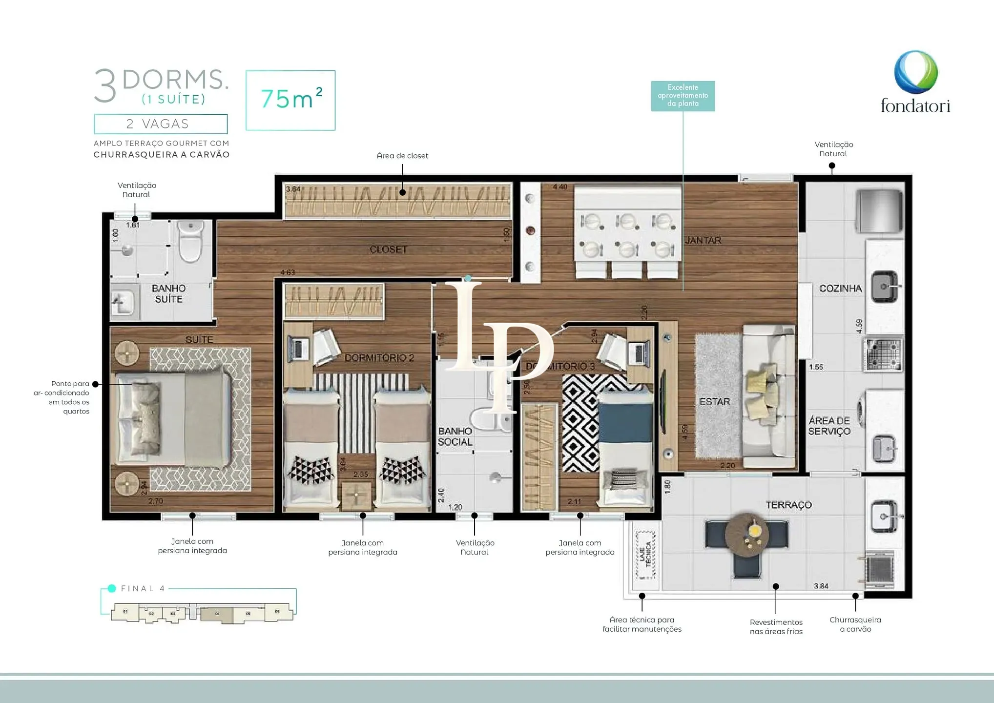 Apartamento, 3 quartos, 75 m² - Foto 8