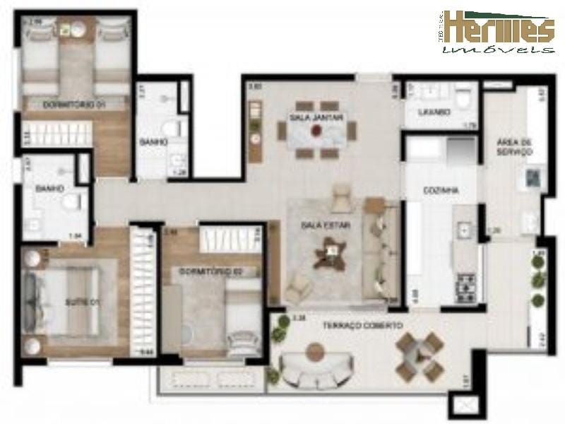 Apartamento, 3 quartos, 103 m² - Foto 2