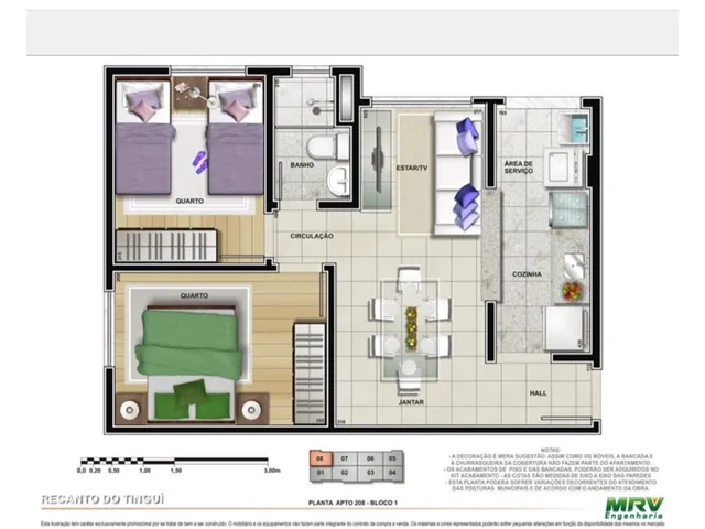 Apartamento 2 quartos e 1 banheiro, à venda, no bairro Campo Grande em Rio de Janeiro