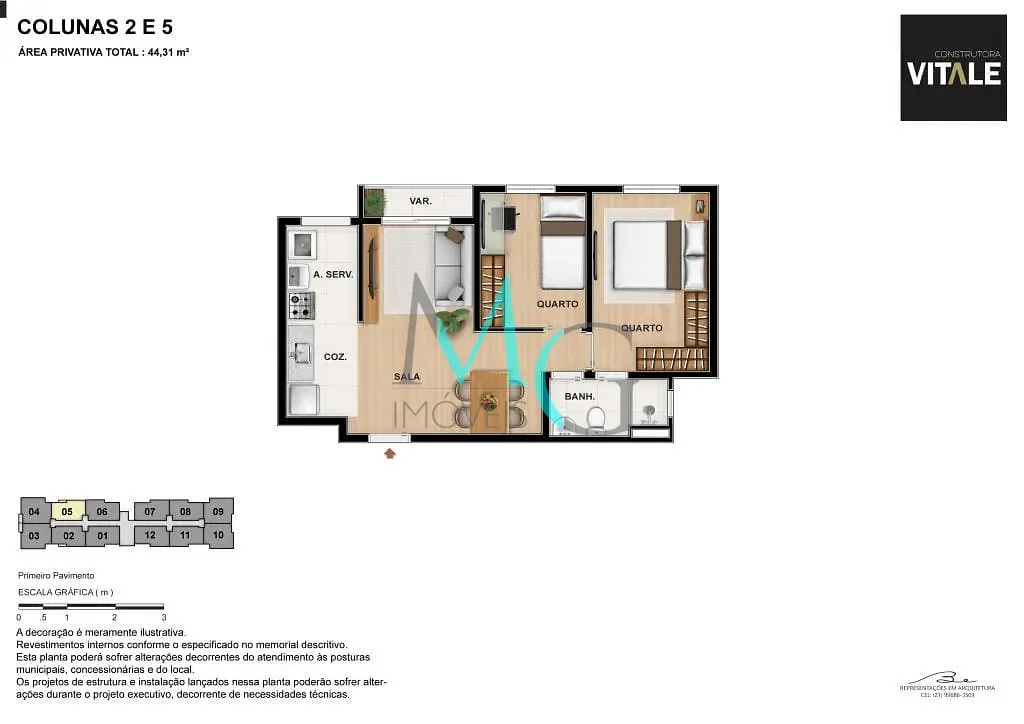 Apartamento, 2 quartos, 44 m² - Foto 4
