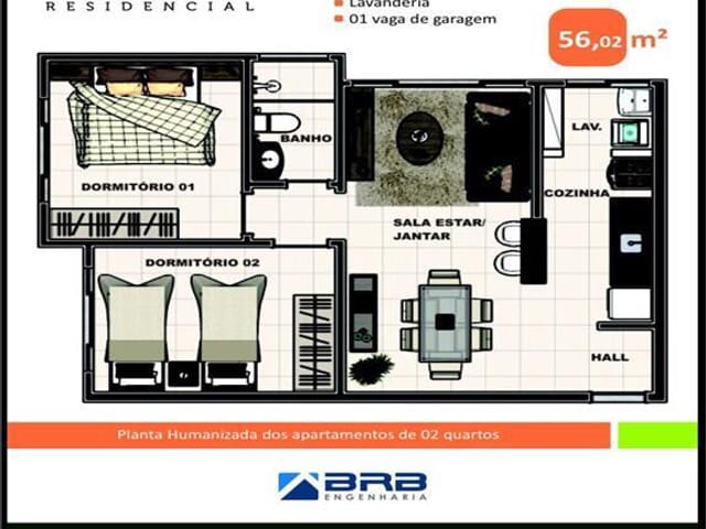 Foto do Apartamento - Apartamento à venda 2 Quartos, 49M², Parque das Gameleiras, Uberaba - MG | Residencial Gameleira | ZUCATO IMOBILIARIA LTDA