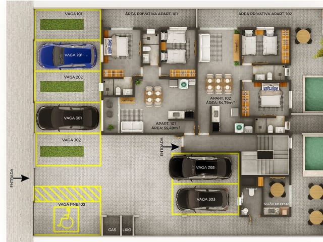 Apartamento 2 quartos e 1 banheiro, à venda, no bairro Bessa em João Pessoa