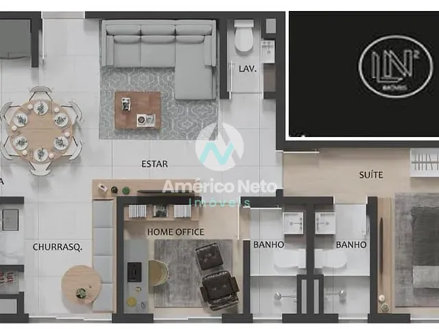 Apartamento 2 quartos e 1 banheiro, à venda, no bairro Barcelona em São Caetano do Sul
