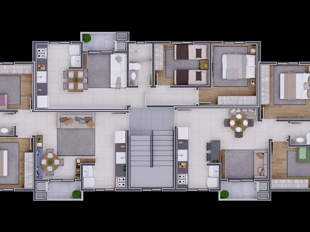 Apartamento com 63m² 2 quartos e 1 banheiro, à venda, no bairro Pedro Moro em São José dos Pinhais