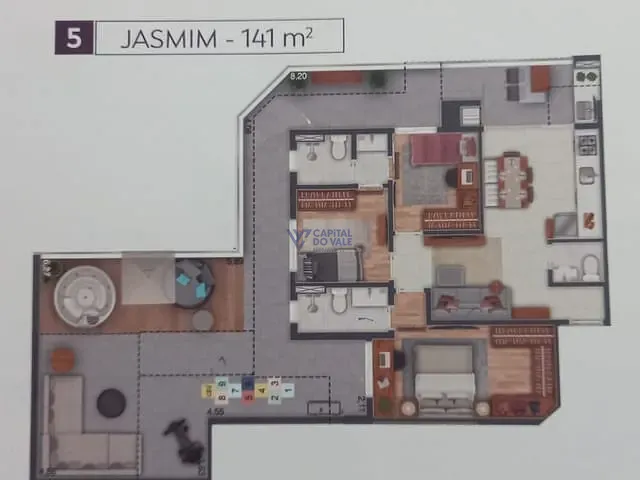 Apartamento 3 quartos e 3 banheiros, à venda, no bairro Jardim Satélite em São José dos Campos