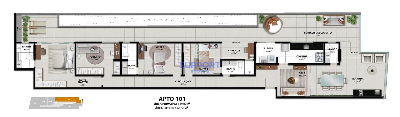 Apartamento, 1 quarto, 139 m² - Foto 14