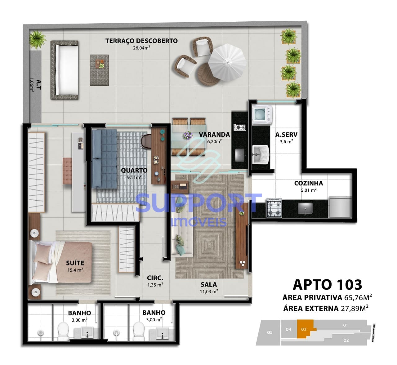 Apartamento, 1 quarto, 139 m² - Foto 17