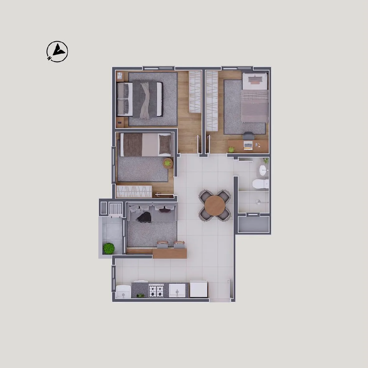 Apartamento, 3 quartos, 51 m² - Foto 17