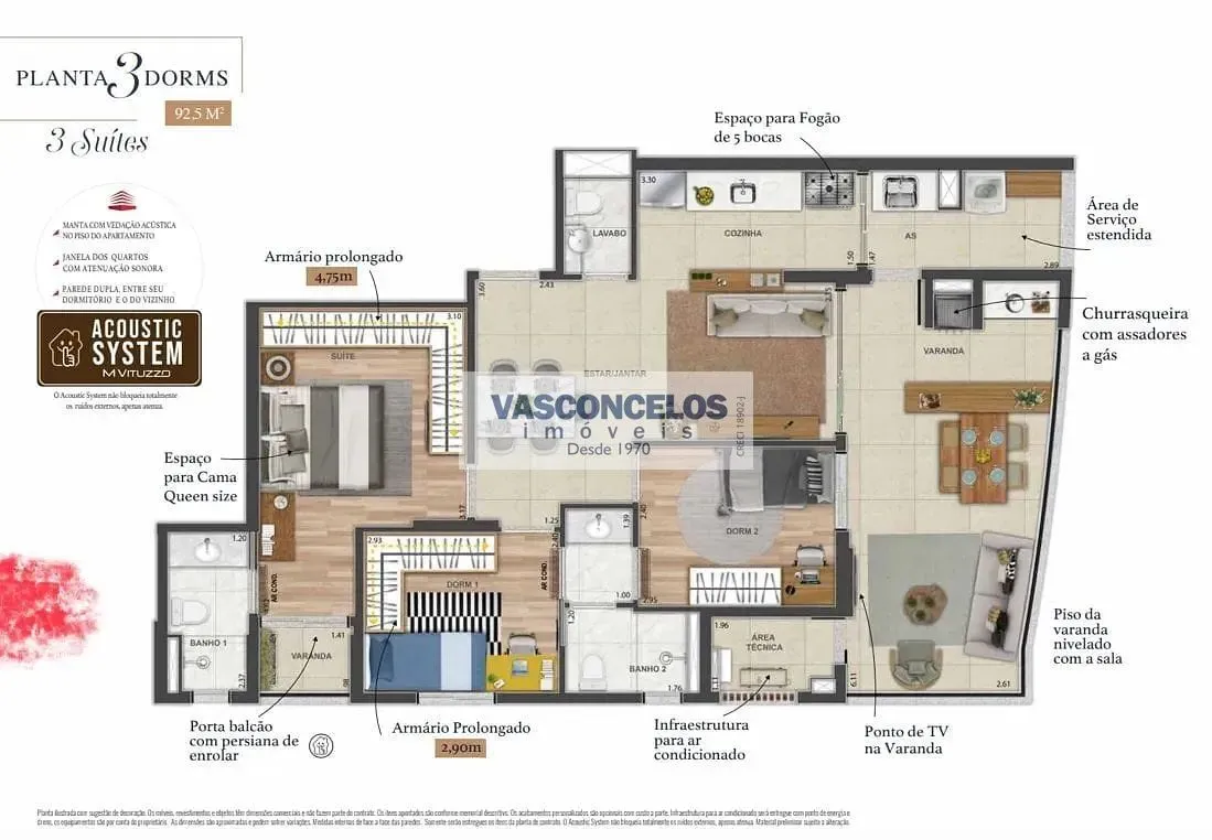 Apartamento, 3 quartos, 92 m² - Foto 3