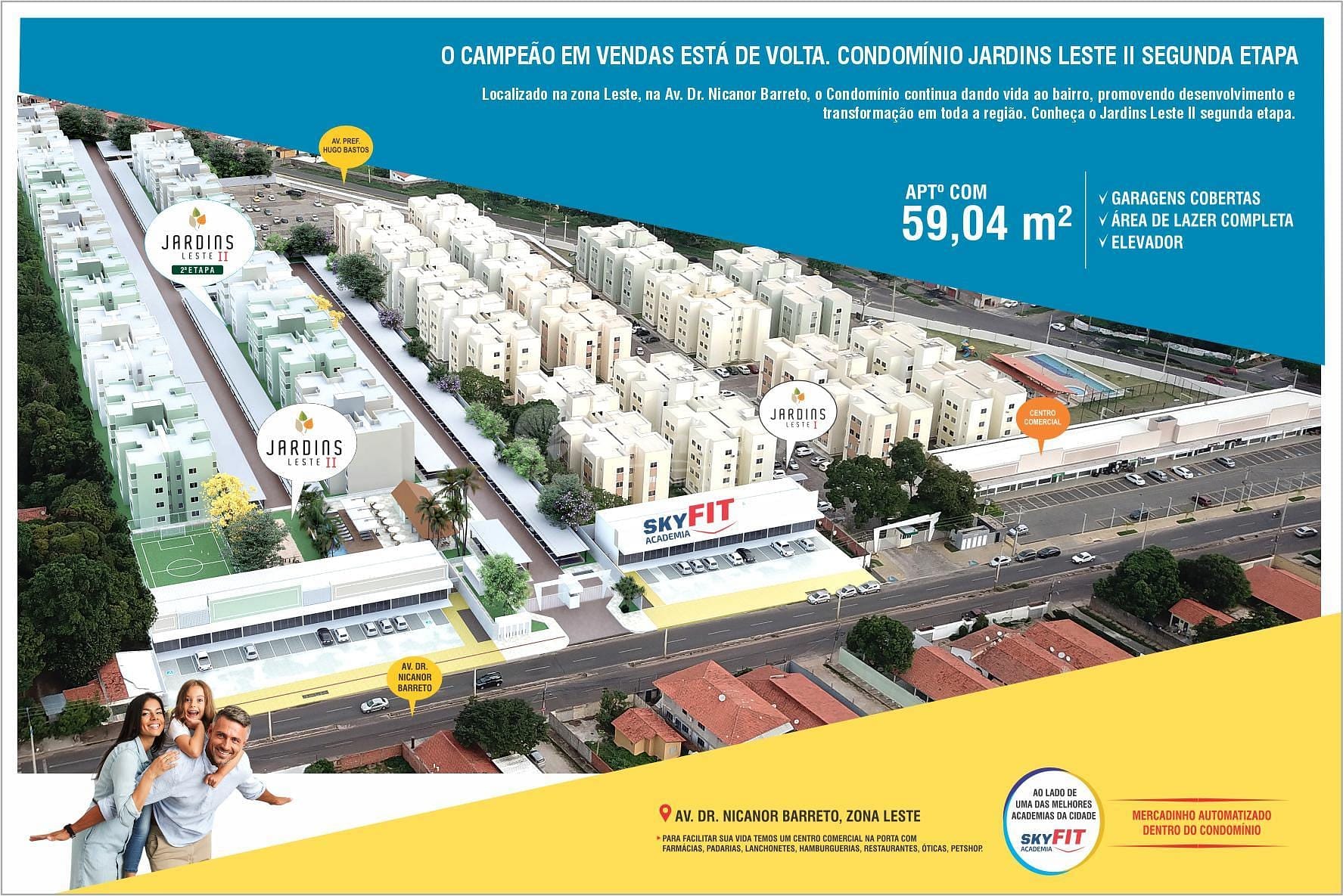 Apartamento à venda com 3 quartos, 59m² - Foto 2