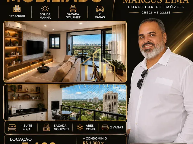 Apartamento com 109m² 2 quartos e 2 banheiros, para alugar, no bairro Despraiado em Cuiabá