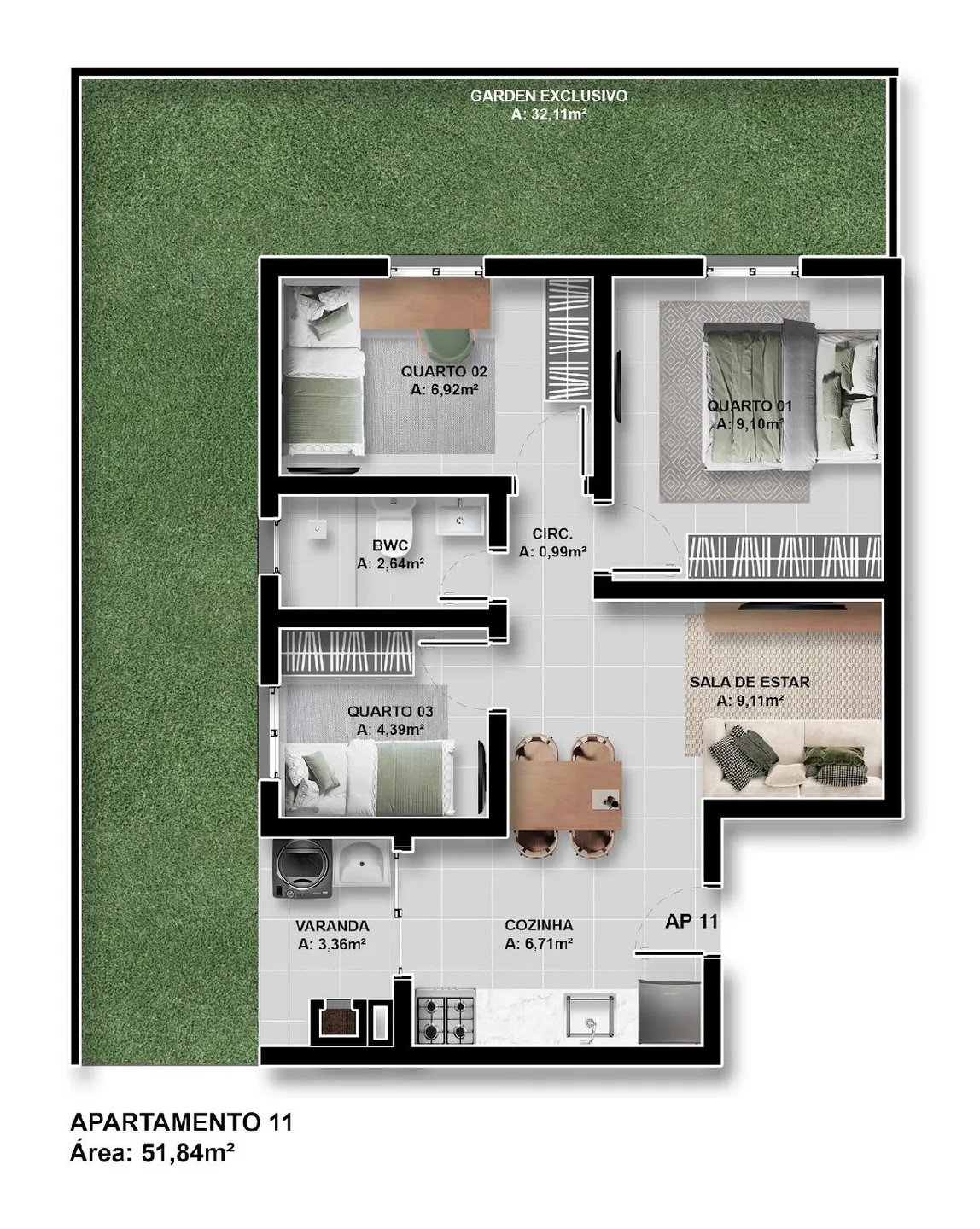 Apartamento, 1 quarto, 36 m² - Foto 9