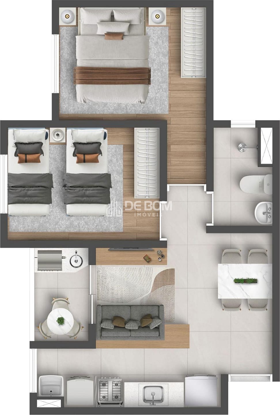 Apartamento, 2 quartos, 45 m² - Foto 8