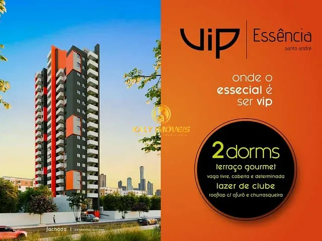 Apartamento com 37m² 2 quartos e 1 banheiro, à venda, no bairro Vila Palmares em Santo André