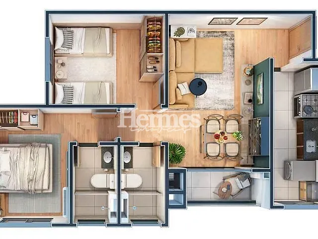 Apartamento 2 quartos e 2 banheiros, à venda, no bairro Fundação da Casa Popular em Campinas