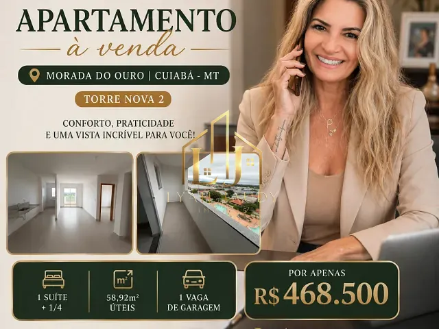 Apartamento com 67m² 2 quartos e 2 banheiros, à venda, no bairro Morada do Ouro em Cuiabá