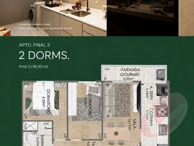 Apartamento 2 quartos e 1 banheiro, à venda, no bairro Real em Praia Grande