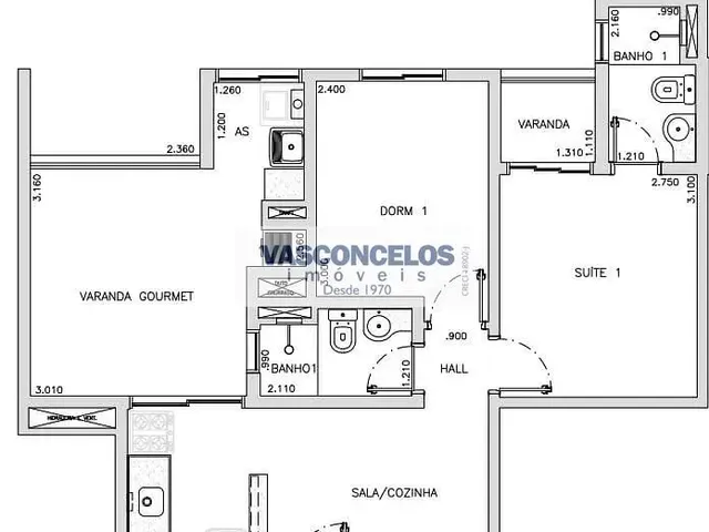 Apartamento com 10m² 2 quartos e 2 banheiros, à venda, no bairro Jardim Oswaldo Cruz em São José Dos Campos