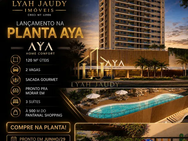Apartamento com 142m² 3 quartos e 4 banheiros, à venda, no bairro Bosque da Saúde em Cuiabá