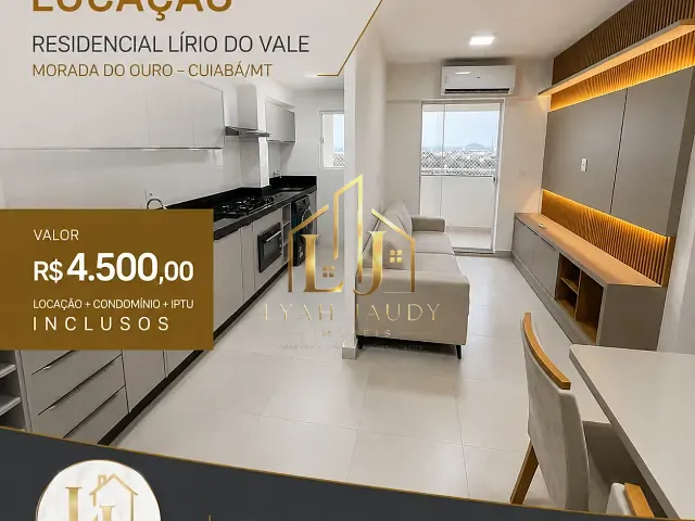 Apartamento com 67m² 2 quartos e 2 banheiros, para alugar, no bairro Morada do Ouro em Cuiabá