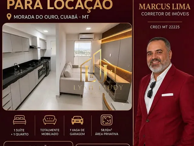 Apartamento com 67m² 2 quartos e 2 banheiros, para alugar, no bairro Morada do Ouro em Cuiabá