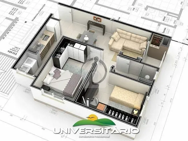 Apartamento com 63m² 2 quartos e 1 banheiro, à venda, no bairro Universitário em Lajeado