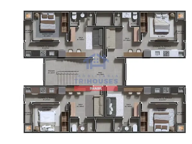 Apartamento 1 quarto e 1 banheiro, à venda, no bairro Cajuru em Curitiba
