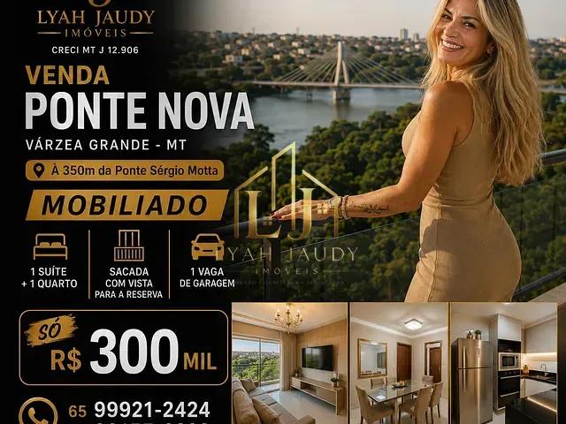 Apartamento com 65m² 2 quartos e 2 banheiros, à venda, no bairro Ponte Nova em Várzea Grande
