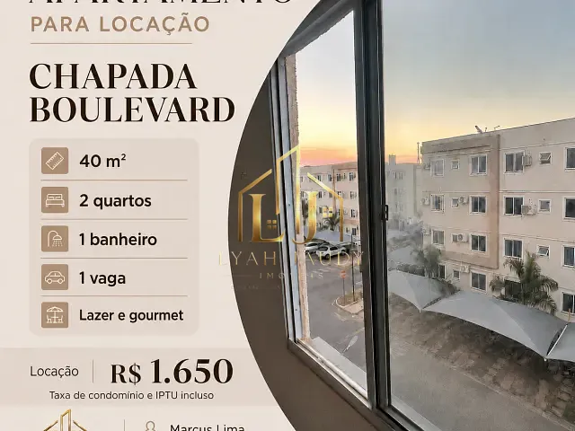 Apartamento com 40m² 2 quartos e 1 banheiro, para alugar, no bairro Bela Marina em Cuiabá