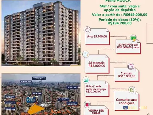 Apartamento 2 quartos e 2 banheiros, à venda, no bairro Quarta Parada em São Paulo