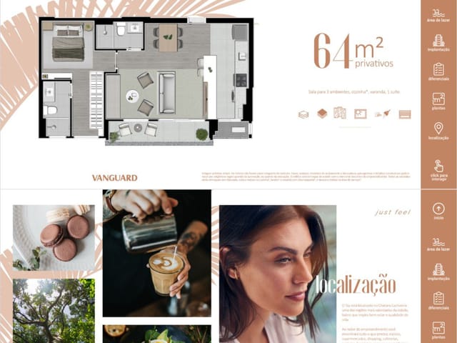 Apartamento com 91m² 2 quartos e 2 banheiros, à venda, no bairro Chácara Cachoeira em Campo Grande
