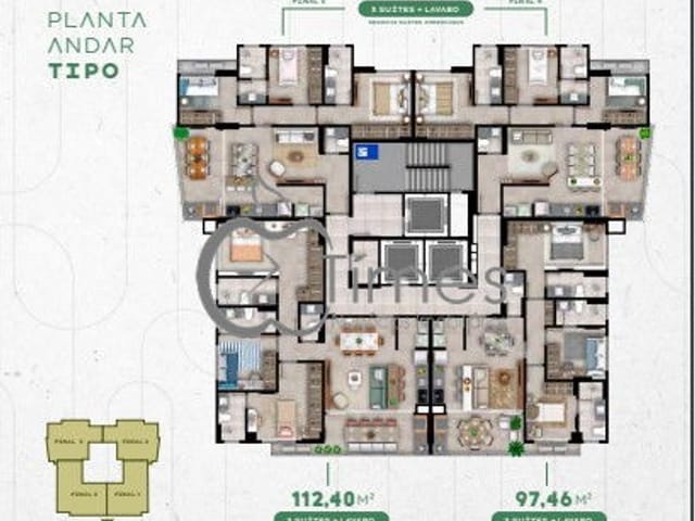 Apartamento com 112m² 3 quartos e 4 banheiros, à venda, no bairro Jardim Goiás em Goiânia