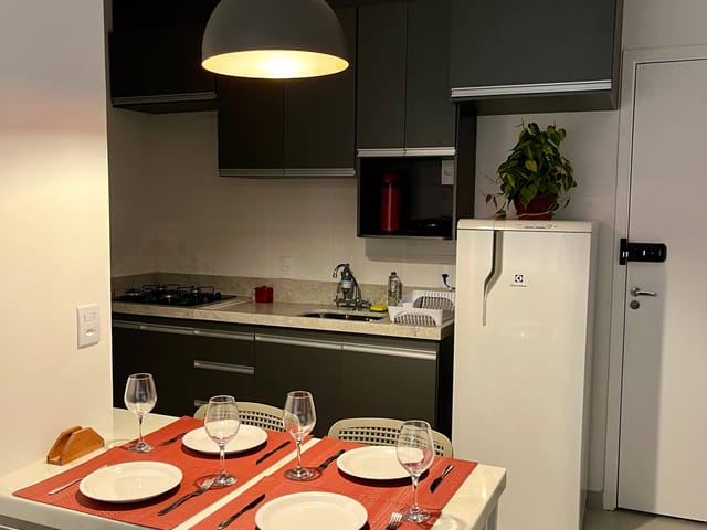 Foto do Apartamento - Apartamento mobiliado à venda, 02 dormitórios, sem vaga, Lazer completo, Santo Amaro, São Paulo, SP | Abba Negócios Imobiliários