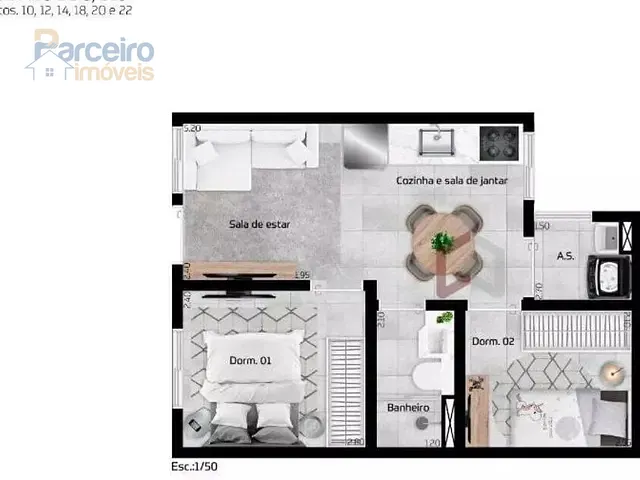 Apartamento com 34m² 2 quartos e 1 banheiro, à venda, no bairro Vila Antonieta em São Paulo