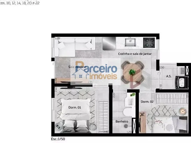 Apartamento com 34m² 2 quartos e 1 banheiro, à venda, no bairro Vila Antonieta em São Paulo
