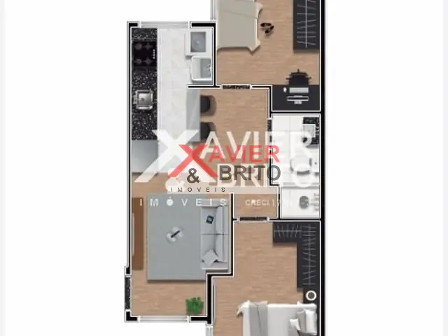 Apartamento 2 quartos e 1 banheiro, à venda, no bairro 1 em São Paulo