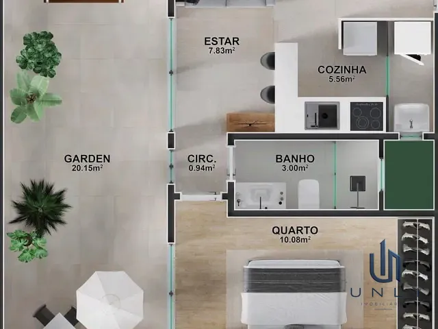 Apartamento 1 quarto e 1 banheiro, à venda, no bairro Voldac em Volta Redonda