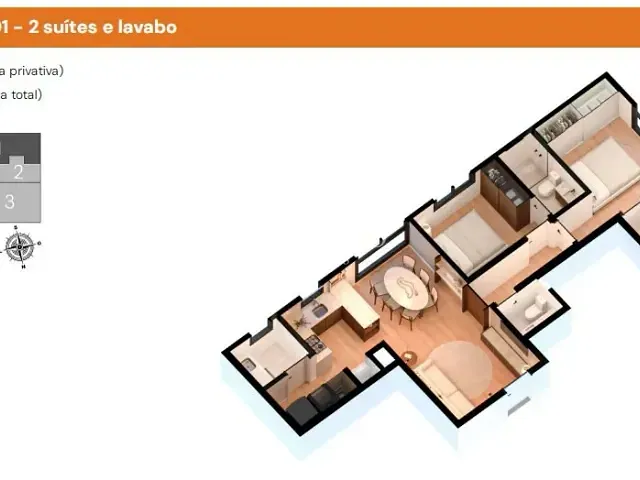 Apartamento com 102m² 2 quartos e 3 banheiros, à venda, no bairro Florestal em Lajeado
