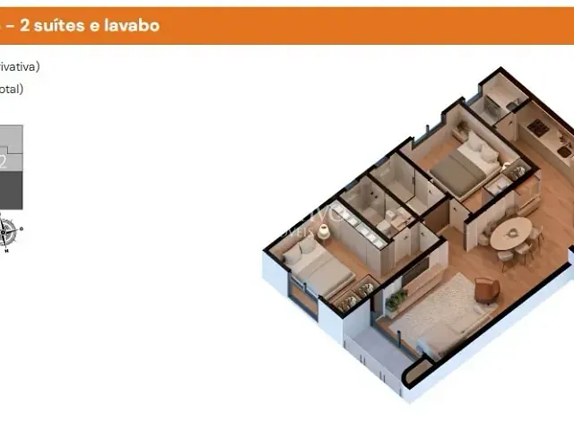 Apartamento com 113m² 2 quartos e 3 banheiros, à venda, no bairro Florestal em Lajeado