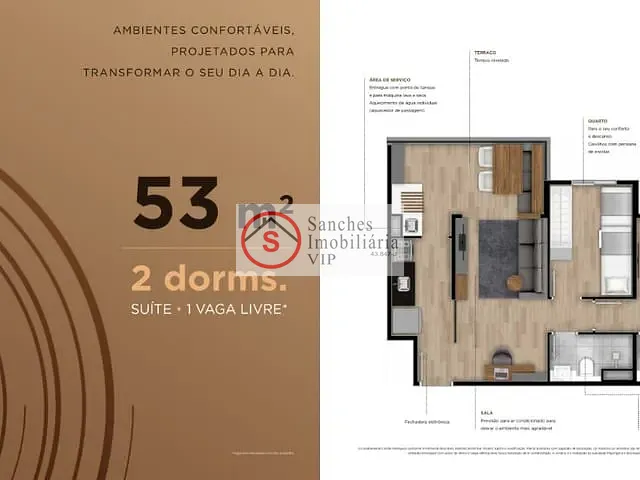 Apartamento com 52m² 2 quartos e 1 banheiro, à venda, no bairro Parque da Vila Prudente em São Paulo
