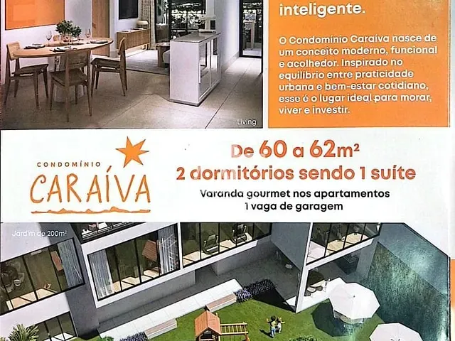 Apartamento com 61m² 2 quartos e 2 banheiros, à venda, no bairro Jardim das Nações em Taubaté