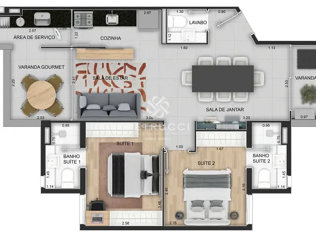 Apartamento com 67m² 2 quartos e 1 banheiro, à venda, no bairro Vila Curuçá em Santo André