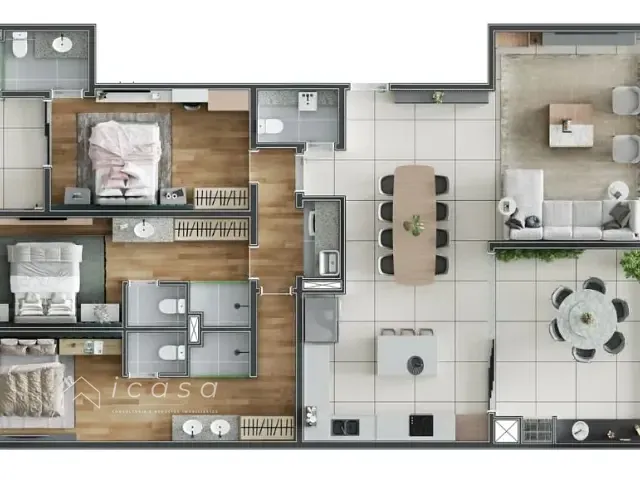 Apartamento 3 quartos e 4 banheiros, à venda, no bairro Enseada em Ubatuba