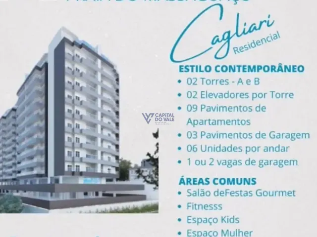 Apartamento 2 quartos e 2 banheiros, à venda, no bairro Massaguaçu em Caraguatatuba