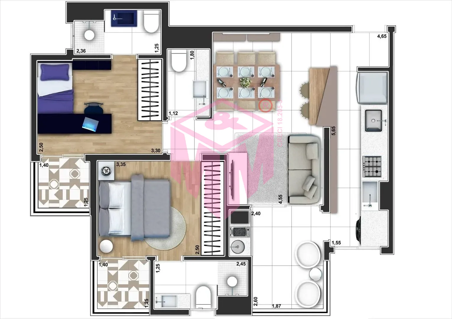 Apartamento, 2 quartos, 67 m² - Foto 1