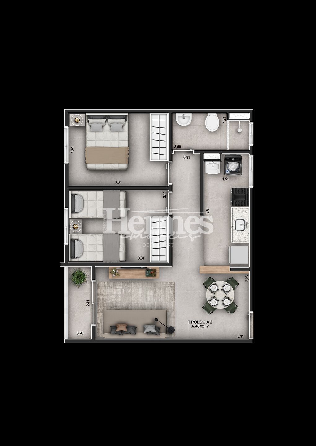 Apartamento, 2 quartos, 48 m² - Foto 8