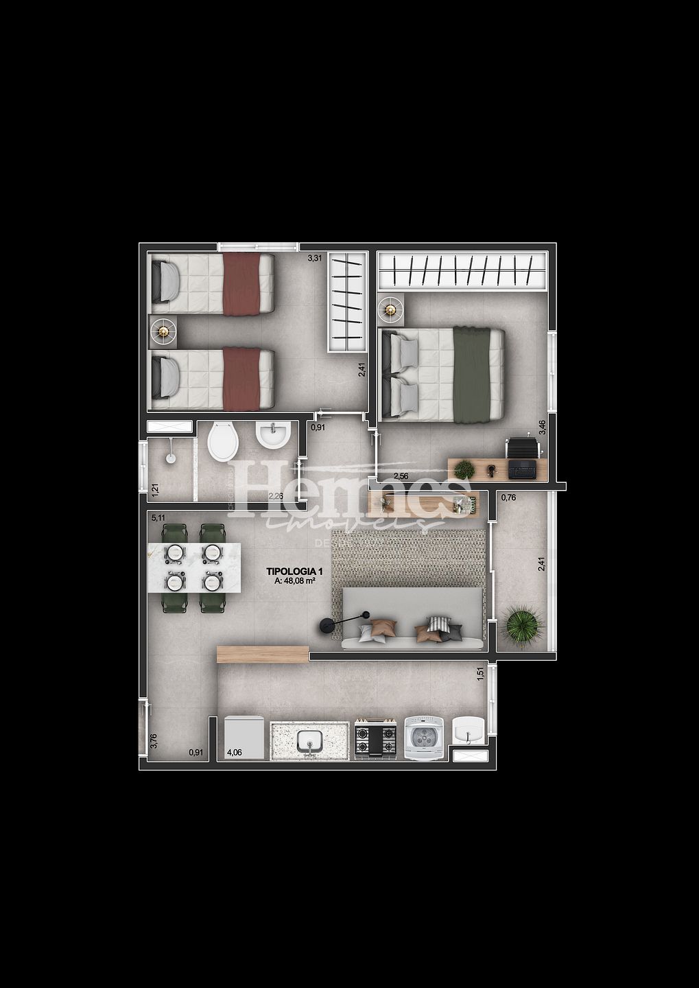 Apartamento, 2 quartos, 48 m² - Foto 7