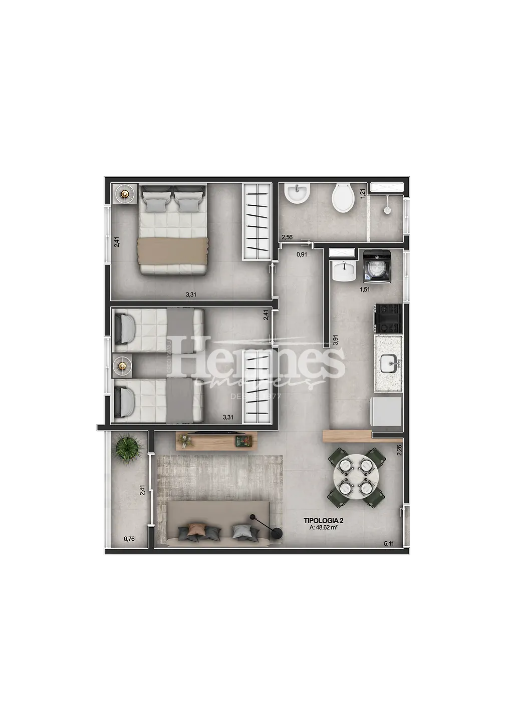 Apartamento, 2 quartos, 48 m² - Foto 8
