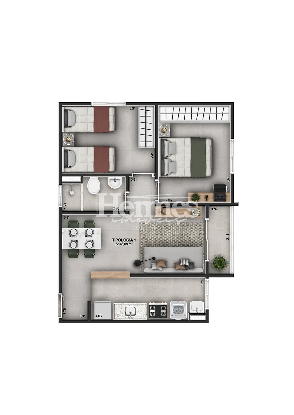 Apartamento, 2 quartos, 48 m² - Foto 7