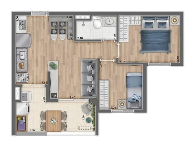 Foto do Apartamento - APARTAMENTO NA VILA PRUDENTE A 350 METROS DO METRÔ. 2 OU 3 DORMITÓRIOS. PLANTAS DE 44 A 67 METROS. VAGA DE GARAGEM E VARANDA GOURMET. | Sanches Imobiliária VIP